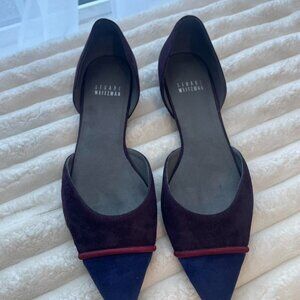 Stuart Weitzman Navy blue suede flats